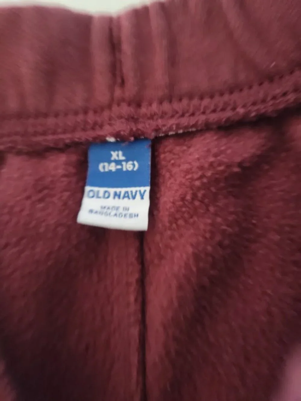 Old Navy Girls Burgundy Fleece Jogger Sweatpants XL 14-16
